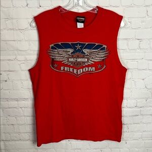 Harley-Davidson Red Sleeveless Freedom Tee